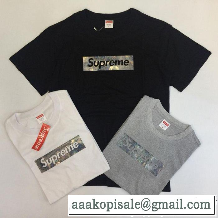 3色可選 おしゃれな夏ファッション2019 リッチな印象に シュプリーム SUPREME 半袖Tシャツ