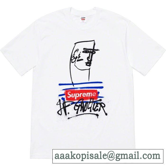  すっきりした印象に Tシャツ/半袖 2色可選 Supreme × Jean Paul Gaultier Tee 2019春夏は人気定番