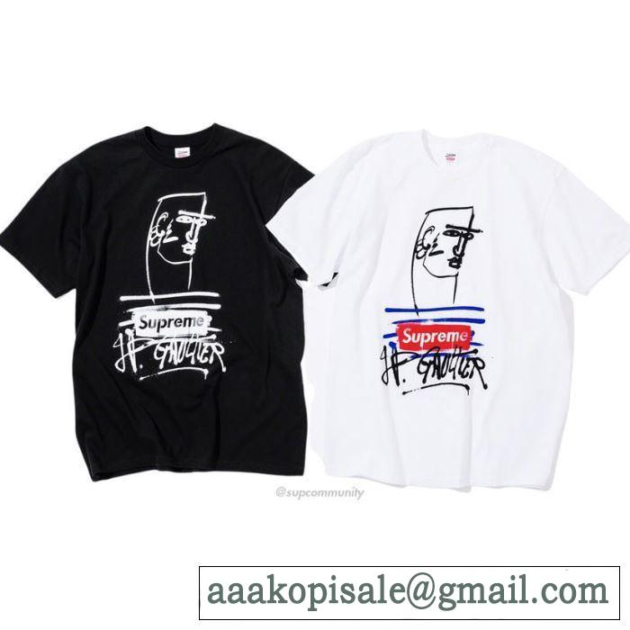 すっきりした印象に Tシャツ/半袖 2色可選 Supreme × Jean Paul Gaultier Tee 2019春夏は人気定番