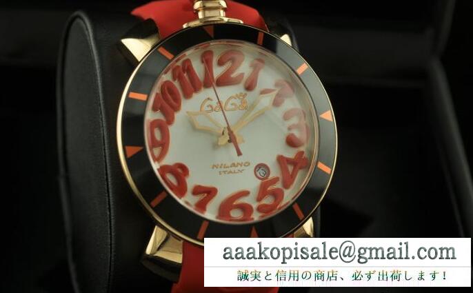 数量限定セールのマヌアーレ ガガミラノ 時計 レディース クロノグラフ クオーツ 6054.2 gaga milano 数字と日付表示の3針赤いウォッチ