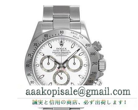 大人気な自動巻き デイトナ エルプリメロ rolex 白文字盤 16520 ロレックス スーパーコピー チエーン 腕時計 メンズ