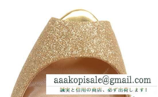 2017年モデル入荷 christian louboutin ゴールドグリッターパンプス ヒール高さ約12.0cm レディース