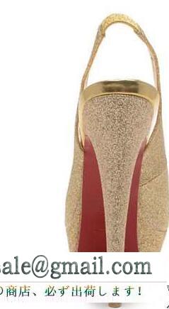 2017年モデル入荷 christian louboutin ゴールドグリッターパンプス ヒール高さ約12.0cm レディース