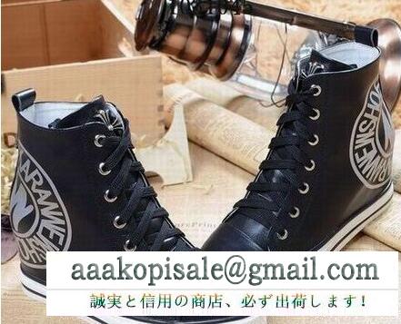 クロム ハーツ 偽物 chrome hearts 男性 コンバース スニーカー ブラック レザー all star ハイカット