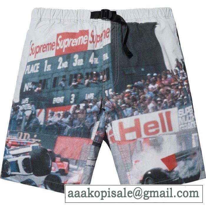 柔らかい印象に上質 SUPREME 19SS Grand Prix Belted Short スエットパンツ 知的な夏のスタイル