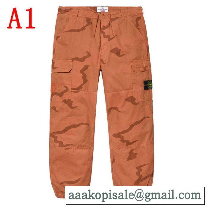 2色可選 スエットパンツ 今流行のストリート上品 Supreme 19SS Stone Island Camo Cargo Pant きちんと感をプラス