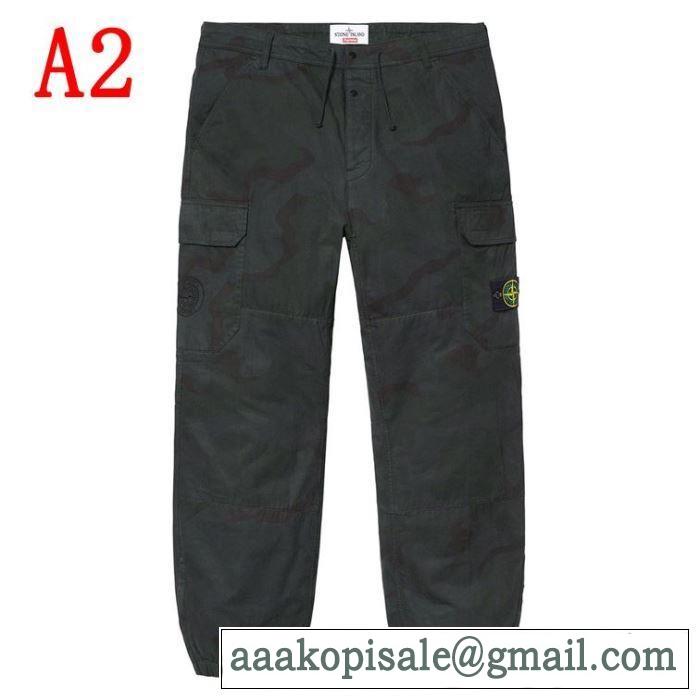 2色可選 スエットパンツ 今流行のストリート上品 Supreme 19SS Stone Island Camo Cargo Pant きちんと感をプラス