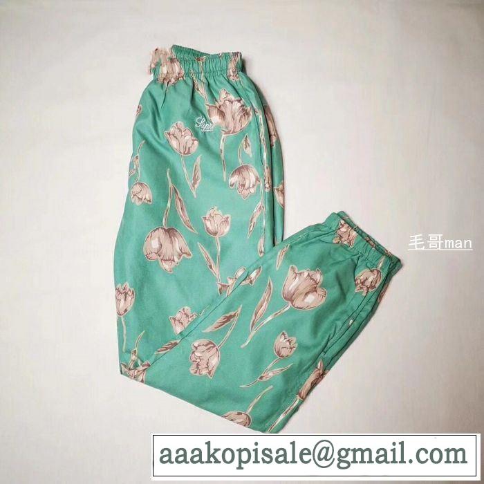 柔らかい印象に上質 Supreme  19SS Floral Silk Track Pant  3色可選 スエットパンツ上品な涼やかさある印象に