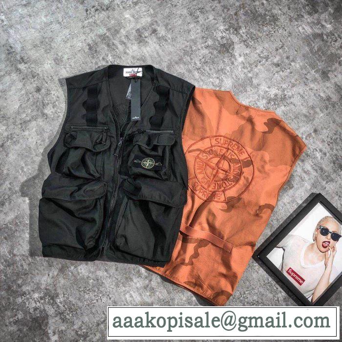 着るだけで上品なスタイル 19ss Supreme Stone Island Camo Cargo Vest さわやか夏スタイル新品
