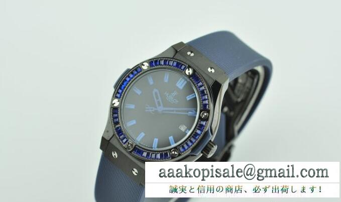 クラシックウブロ 581.ne.2010.lr.1204 クラシックフュージョン 腕時計 レザーベルトラバーダイヤモンドレディース