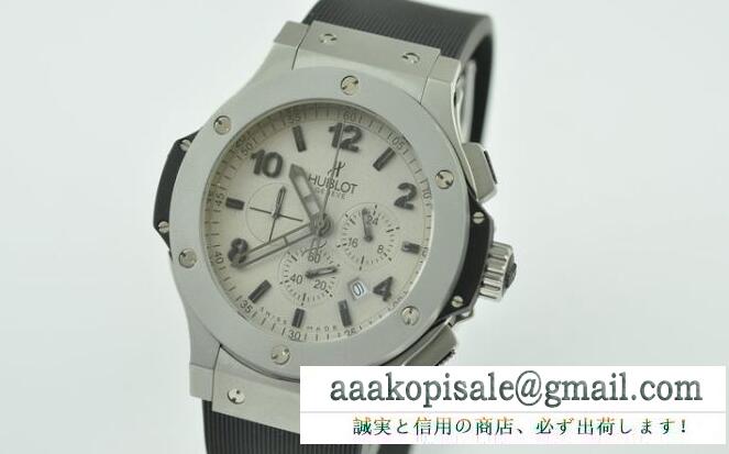 トレンド感抜群のスーパー コピー ウブロ　 hublot  サファイヤクリスタル風防 42mm ラバー日本製クオーツ 6針 メンズ腕時計