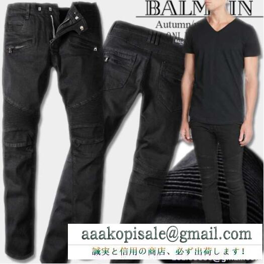 しっかり伸縮が効いたバルマンデニムメンズデニムパンツ balmain ストレッチ スキニー