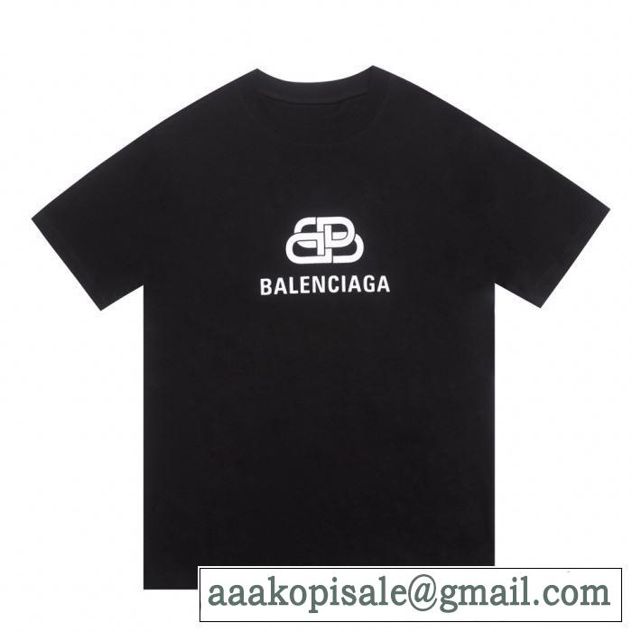 バレンシアガ BALENCIAGA 注目度が高まり最新コレクション2019春夏トレンドアイテム  多色可選 半袖Tシャツ 夏にぴったり上品