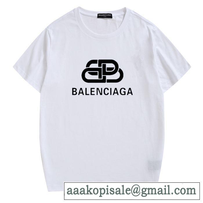 バレンシアガ BALENCIAGA 注目度が高まり最新コレクション2019春夏トレンドアイテム  多色可選 半袖Tシャツ 夏にぴったり上品