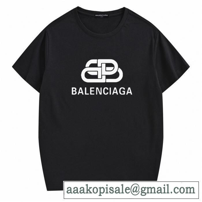 バレンシアガ BALENCIAGA 注目度が高まり最新コレクション2019春夏トレンドアイテム  多色可選 半袖Tシャツ 夏にぴったり上品