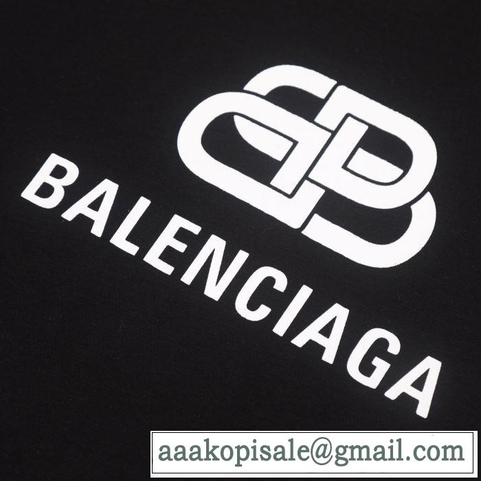 バレンシアガ BALENCIAGA 注目度が高まり最新コレクション2019春夏トレンドアイテム  多色可選 半袖Tシャツ 夏にぴったり上品