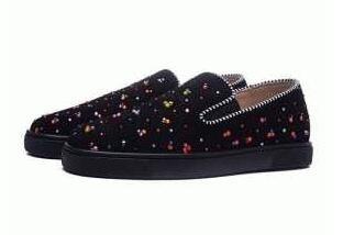 素敵な一足 LOUBOUTIN MISTER ACADEMY ルブタンミスターアカデミーフラットスリッポンスエードスニーカー　