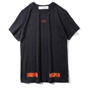 2018大人気Off-Whiteオフホワイトコピー激安　男女兼用Ｔシャツ　半袖シャツ　刺繍ロゴ付き　プリント　ブラック　　