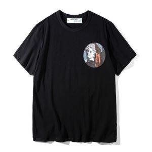 絵画をプリントされたOff-WhiteオフホワイトTシャツ激安CARAVAGGIO S/S TEE 0MAA002S1818メンズのトップスのクルーネック半袖Tシャツコピー