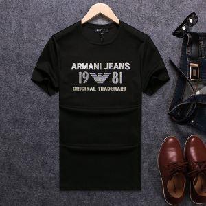 軽量で薄手のARMANIアルマーニコピー通販のメンズ半袖クルーネックＴシャツブラック、ホワイト、ブルー3色可選