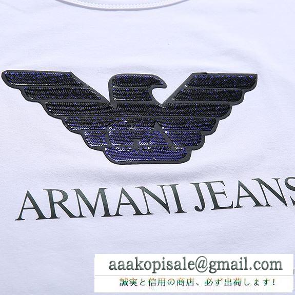 ブラック、ホワイト2色のARMANIアルマーニＴシャツメンズ半袖クルーネックスーパーコピー通販品