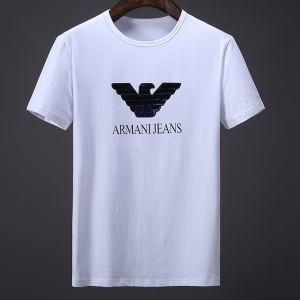 ブラック、ホワイト2色のARMANIアルマーニＴシャツメンズ半袖クルーネックスーパーコピー通販品