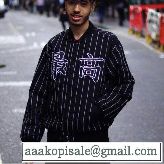 大人かわいい秋冬コーデを楽しみ  野球ウェア2019トレンドアイテム激安  2色可選  Supreme Pintripe Varsity Jacket