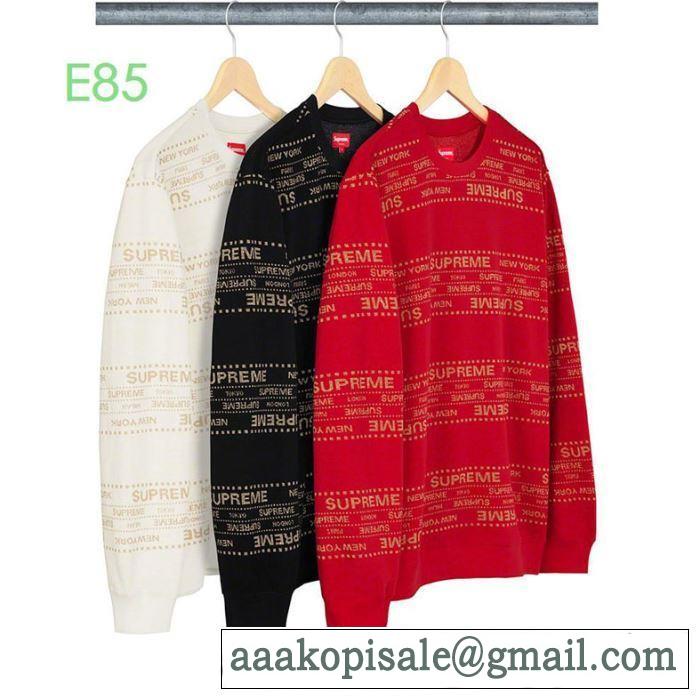 絶妙な大人っぽさと遊び心 Supreme 19aw Metallic Jacquard Crewneck 3色可選 プルオーバーパーカー 今年らしいおすすめ新品