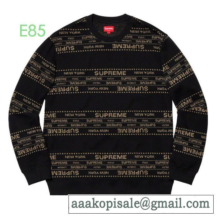 絶妙な大人っぽさと遊び心 Supreme 19aw Metallic Jacquard Crewneck 3色可選 プルオーバーパーカー 今年らしいおすすめ新品