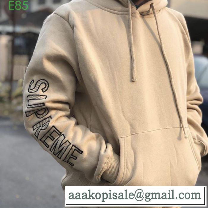 バーパーカーSupreme 19-20AW Sleeve Embroidery Hooded 3色可選 大胆なチェックの人気トレンド