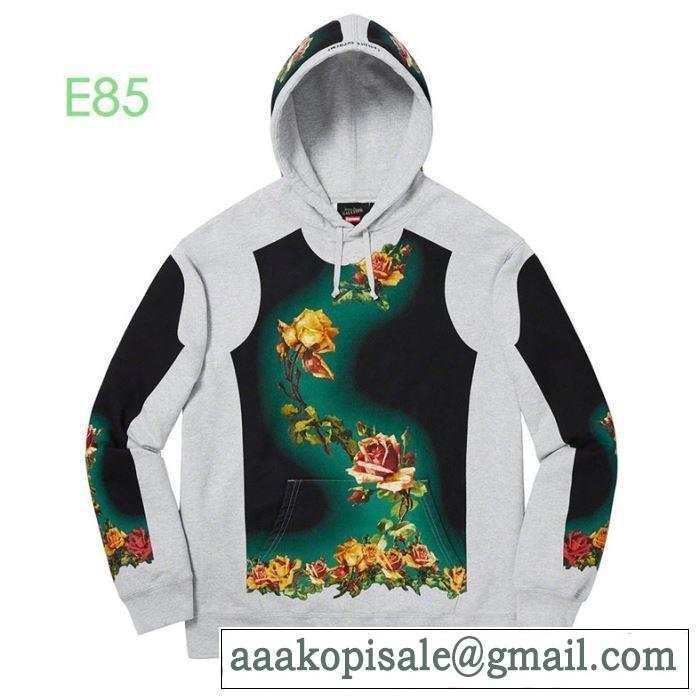 もちろん相性抜群 Supreme x Jean Paul Gaultier Floral Print Hooded Sweatshirt   2色可選  パーカー