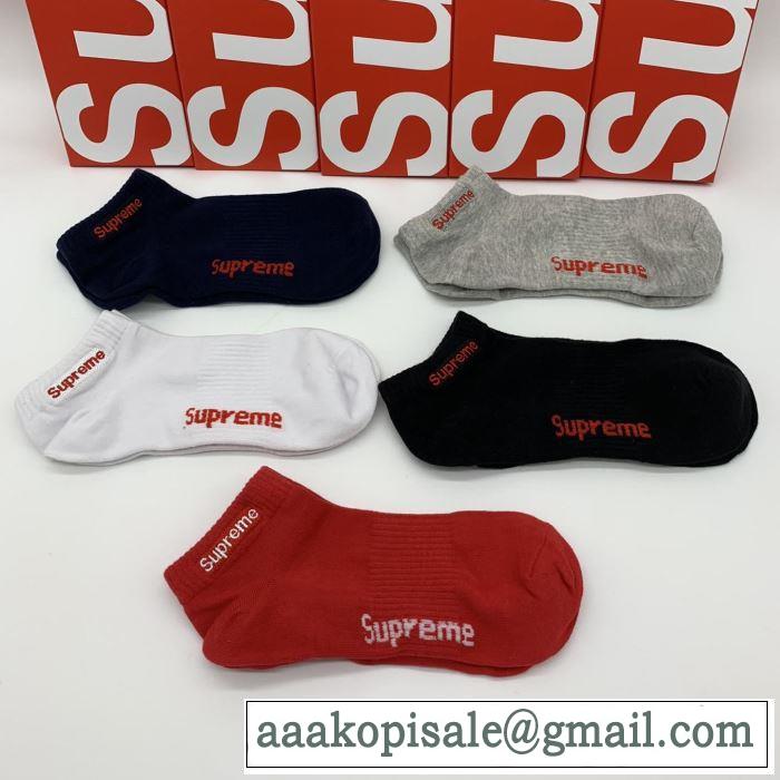 シュプリーム速報！2019年秋ファッショントレンド SUPREME  靴下 寒い季節トレンド上品