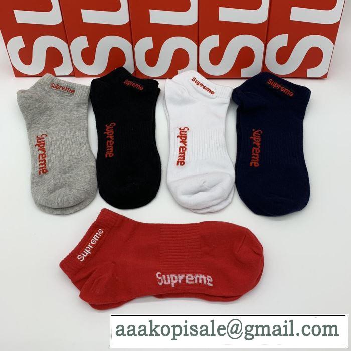 シュプリーム速報！2019年秋ファッショントレンド SUPREME  靴下 寒い季節トレンド上品