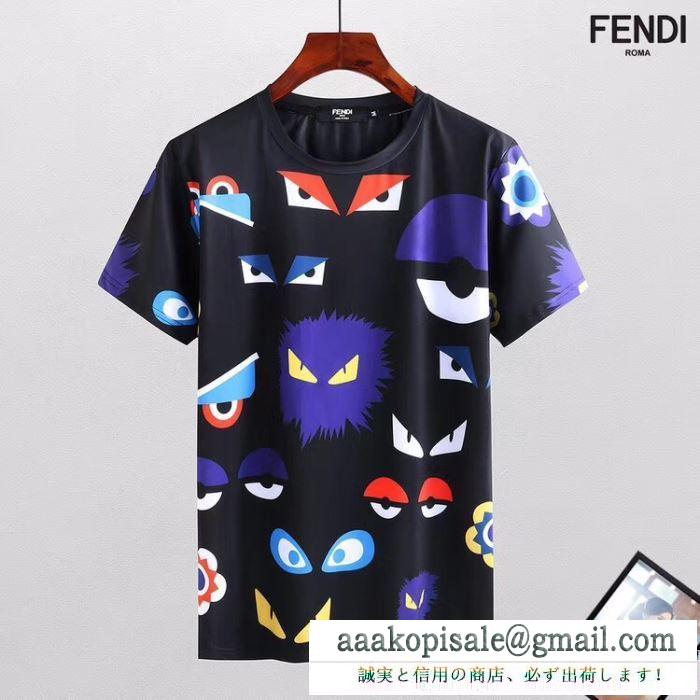 売れ筋のいいFENDIフェンディスーパーコピーのファッション図案がプリントされたメンズクルーネック半袖Tシャツ