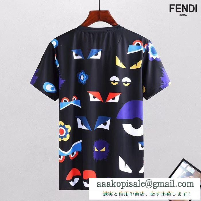 売れ筋のいいFENDIフェンディスーパーコピーのファッション図案がプリントされたメンズクルーネック半袖Tシャツ