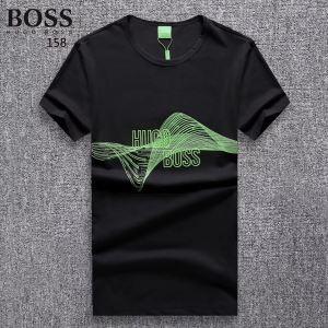 高い評価を得ているHUGO BOSSヒューゴボス激安通販のブラック、ホワイト、橙色のメンズ半袖クルーネックＴシャツ