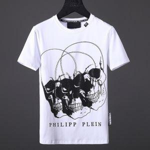 軽量で着心地も良いのPHILIPP PLEINフィリッププレイン激安のメンズクルーネック半袖Tシャツ通販品