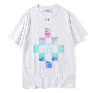 ☆夏季限定☆オフホワイト サンダーイラスト Ｔシャツ 2018人気モデル off－white 半袖 夏着 個性 メンズ ファッション