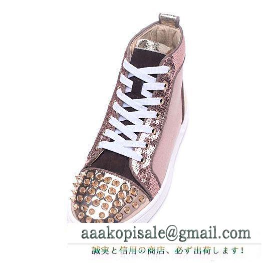 無敵アイテムChristian louboutinルブタンコピーlou spikes woman flatレディーススニーカーハイカットシューズ