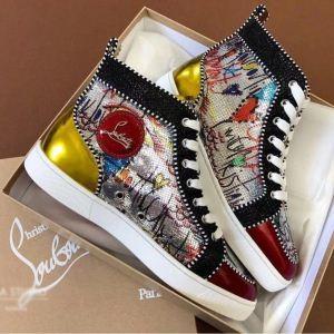 カッコいい印象を付けるChristian LouboutinルブタンコピーLOU PIKPIKハイトップスニーカーメンズシューズ