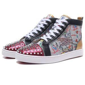 最強の定番コーデクリスチャンルブタンコピーChristian Louboutinスパイクハイカットメンズスニーカー通販品シューズ