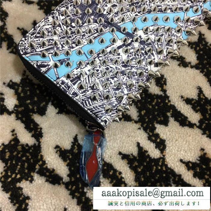 HOTお買い得ルブタンコピーChristian louboutin男女兼用スパイクスラウンドファスナー長財布