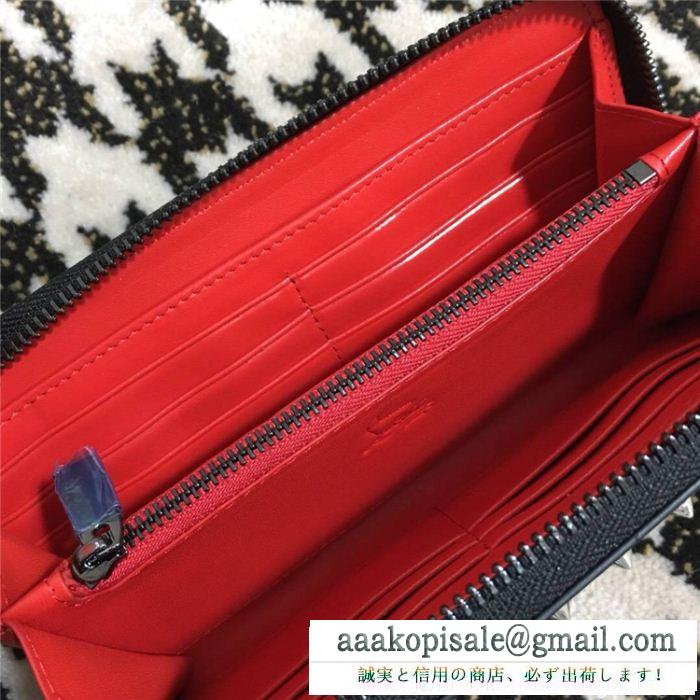 HOTお買い得ルブタンコピーChristian louboutin男女兼用スパイクスラウンドファスナー長財布