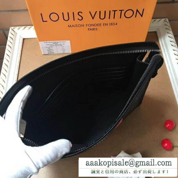 使い勝手的にルイヴィトン偽物クラッチバッグLOUIS vuittonビジネス用メンズバッグ本革ロゴプリント