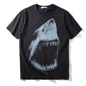 2018SS新作人気GIVENCHY Shark Print Fit T-Shirtメンズクルーネック半袖トップスジバンシーコピープリントｔシャツ