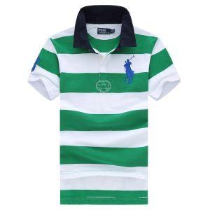 人目を惹くPolo Ralph Laurenポロ ラルフローレンコピーのストライプメンズビジネス用ポロ半袖メンズＴシャツ