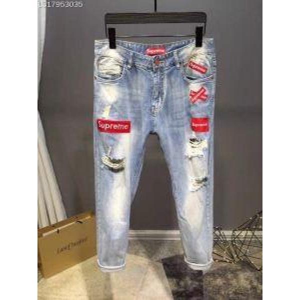 履き心地の良いSUPREMEシュプリームコピーデニムジーンズ伸縮性に優れたメンズロゴ付きボトムス