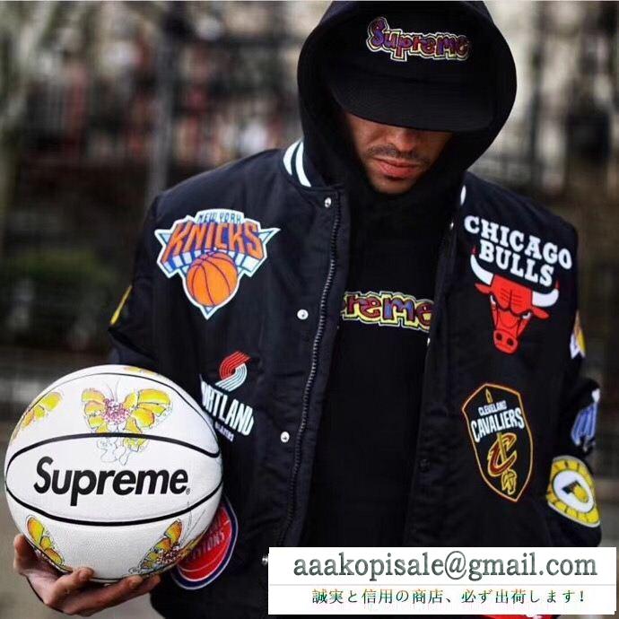 大人気SUPREMEコピーシュプリーム×NIKE 18ss nba teams warm-up jacketジャケットブラック、ブルー、ホワイト