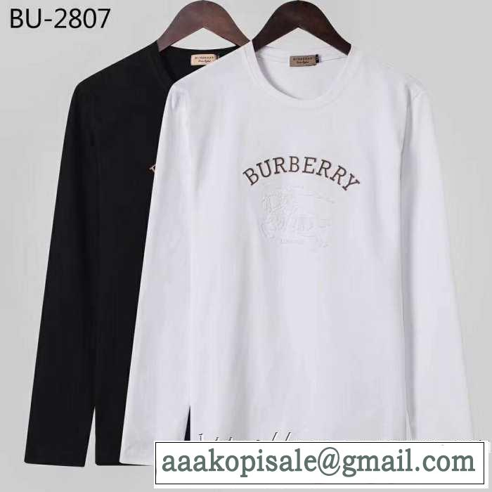 人気ファッション雑誌でも掲載 2019秋冬トレンドアイテム バーバリー BURBERRY 長袖Tシャツ 2色可選