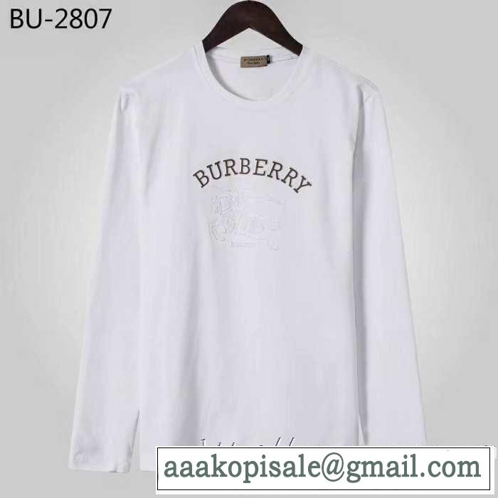 人気ファッション雑誌でも掲載 2019秋冬トレンドアイテム バーバリー BURBERRY 長袖Tシャツ 2色可選